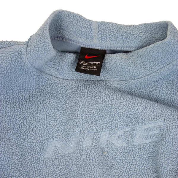 Nike 90s Sherpa Fleece Mock Neck Spellout Sweatshirt (M)