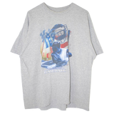 USA America's Pastime Baseball Printed T-Shirt Grey (XL)