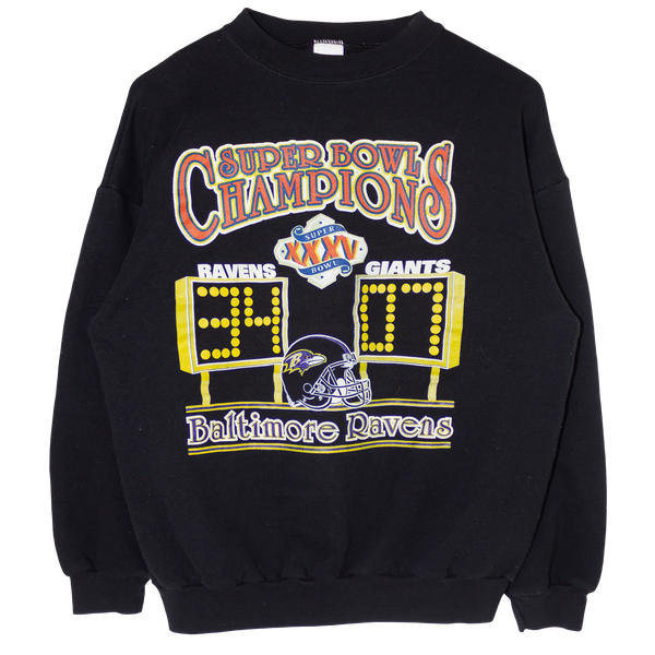 Super Bowl Champions 2001 Baltimore Ravens NFL Printed Sweater Black (M)