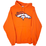 Reebok Vintage Embroidered NFL Broncos Big Logo Hoodie Orange (XL)