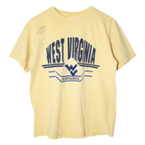 *SIGNED* Vintage Graphic NFL West Virginia Mountaineers T-Shirt Yellow (M)