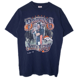 Vintage 1998 Graphic Denver Broncos John Elway T-Shirt Navy (L)