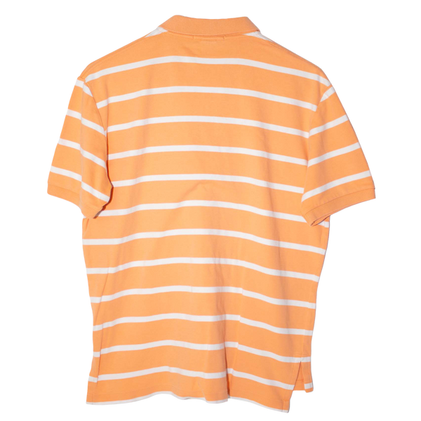 Ralph Lauren Embroidered Small Logo Striped Poloshirt Peach/White (L)