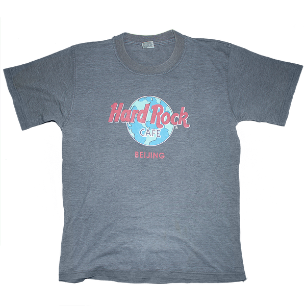 Hard Rock Café Beijing Printed Big Logo T-Shirt Grey (L)