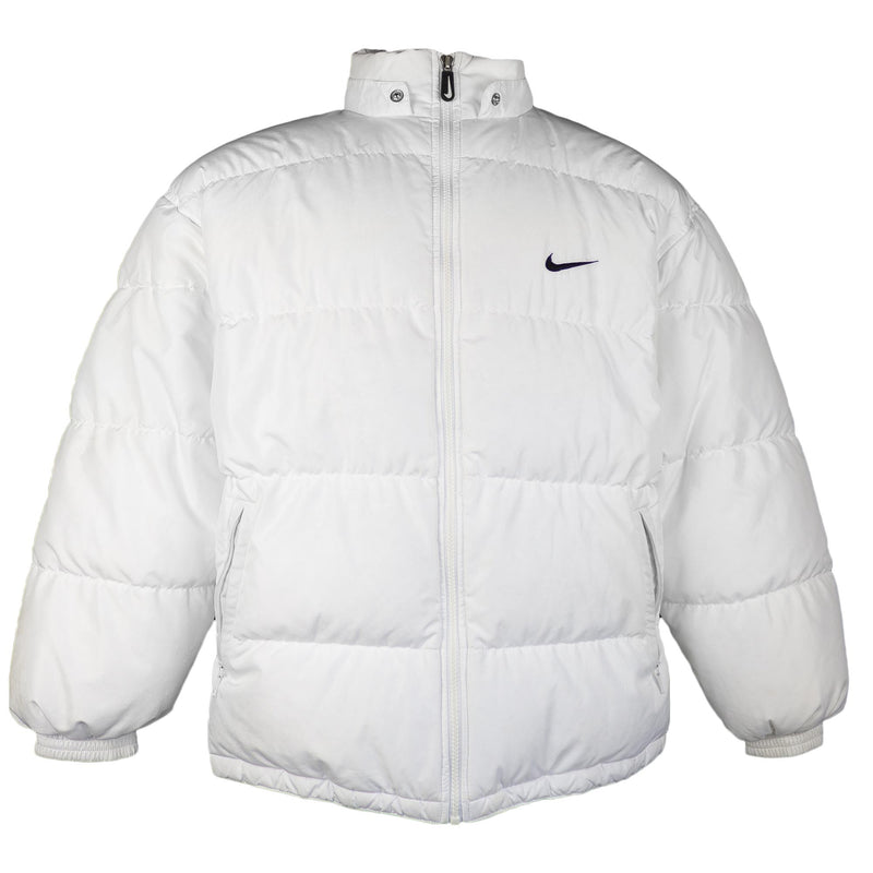 Nike 90s Rare Embroidered Spellout Puffer Jacket (M)