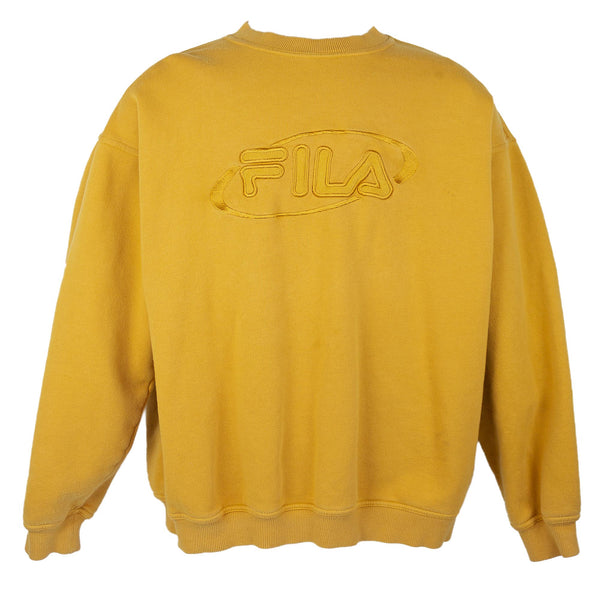 snel hoofd buste FILA 90s Embroidered Spellout Sweatshirt (L) – NINE TEES Vintage