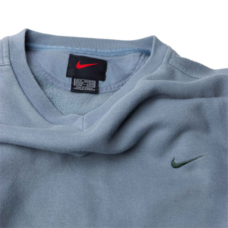 Nike 90s Embroidered Small Swoosh V-Neck Sweatshirt (XL)
