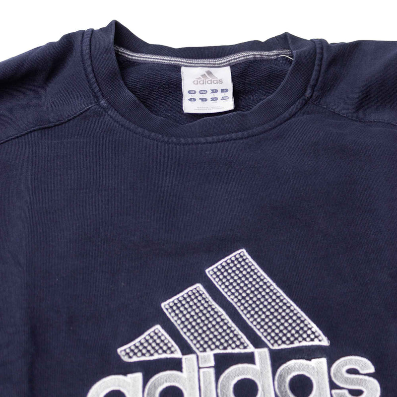 Adidas 00s Embroidered Spellout Big Logo Sweatshirt (L)