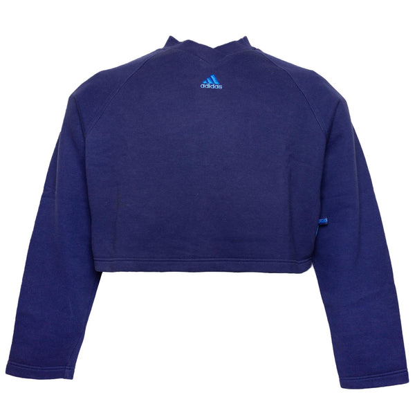 Adidas 90s Embroidered Small Logo Cropped Sweatshirt (M)