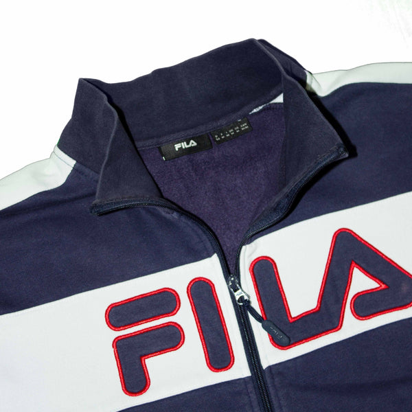 FILA 90s Embroidered Big Logo Spellout Sweatjacket (M)