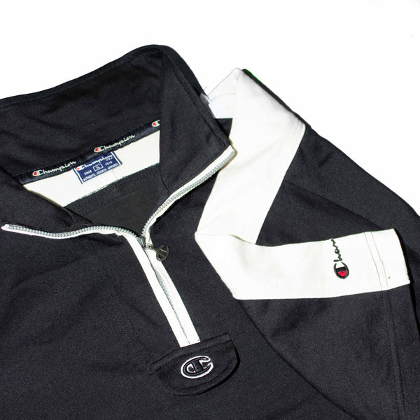 Champion 90s Embroidered Small Middle Logo 1/4-Zip Poloshirt (XL)